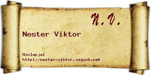 Nester Viktor névjegykártya